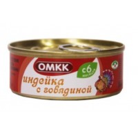 Консервы мясные для детского питания с использованием мяса птицы гомогенизированные стерилизованные «Индейка с говядиной»